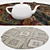 Round Carpet Set - Versatile 6-Piece Collection with Varying Textures 3D model small image 3