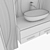 Modern Bathroom Set: Sink & Mixer 3D model small image 5