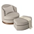 Swivel Chair and Ottoman Set - Burton James 3D model small image 3