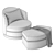 Swivel Chair and Ottoman Set - Burton James 3D model small image 4