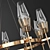 Elegant Brass Round Chandelier 3D model small image 2