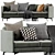 Minimalist Comfort: Boconcept Osaka 3 Seater Sofa 3D model small image 3