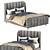 Elegant Ora Upholstered Bed 3D model small image 1