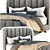 Elegant Ora Upholstered Bed 3D model small image 3