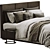 Sleek Modena Leather Bed 3D model small image 3