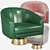 Elegant Bogarde Armchair: Velvet & Leather 3D model small image 7