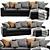 Modern IKEA KIVIK Chaise Lounge 3D model small image 1