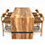 Elegant Clover Dining Set 3D model small image 1