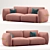 Dion Velvet 3 Seater Sofa 3D model small image 1