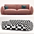 Dion Velvet 3 Seater Sofa 3D model small image 3