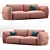 Dion Velvet 3 Seater Sofa 3D model small image 4