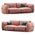 Dion Velvet 3 Seater Sofa 3D model small image 6