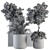 Elegant Black and Gold Indoor Plant set 3D model small image 5