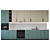 Title: Turquoise Kitchen with Spacious Design 3D model small image 1