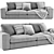 Modern Beta 2 Seater Modular Sofa 3D model small image 1