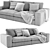 Modern Beta 2 Seater Modular Sofa 3D model small image 2