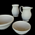 Elegant Ceramic Dish Set 3D model small image 1