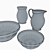 Elegant Ceramic Dish Set 3D model small image 2