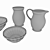 Elegant Ceramic Dish Set 3D model small image 4