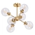 Mid-Century Gold Semi-Flush Ceiling Light 3D model small image 1