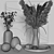 Pampa Grass Bouquet Decor Set 3D model small image 5