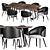 Minotti Dean Dining Table & Chair: Modern Elegance 3D model small image 1