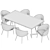 Minotti Dean Dining Table & Chair: Modern Elegance 3D model small image 3