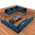 Aquaflex Sofarino: Convertible Seating for Overflow Pools 3D model small image 1