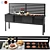 Black Barbecue with Sink (215cm x 52cm x 145cm) 3D model small image 1