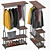 Urban Steel Clothing Rack 3D model small image 4