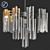 Elegant Glass Tube Chandelier 3D model small image 3