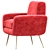 Luxurious Velvet Armchair: Diamond Contemporain 3D model small image 3