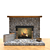 Elegant Stone Fireplace 3D model small image 1