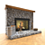 Elegant Stone Fireplace 3D model small image 2