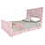 Baby Pink Velvet Khloe Ottoman Bed 3D model small image 1