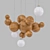 TrioSphere Wooden Pendant Light 3D model small image 1