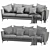 BoConcept Osaka 3 Seater Sofa 3D model small image 4