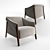 Elegant Canaletta Walnut Armchair 3D model small image 1