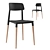 Modern Polypropylene & Oak Chair 3D model small image 1