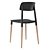 Modern Polypropylene & Oak Chair 3D model small image 2