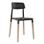 Modern Polypropylene & Oak Chair 3D model small image 3