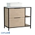 BOSQUET 80 Cabinet for CREA 50: Stylish Oak Sink Storage 3D model small image 1