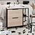 BOSQUET 80 Cabinet for CREA 50: Stylish Oak Sink Storage 3D model small image 3