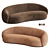 Elegant Siena Velvet Sofa 3D model small image 2