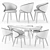 Contemporary Connubia Tabla Table with Tuka Dining Chair Set 3D model small image 4