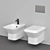 PRUA Hanging Toilet and Bidet Set 3D model small image 3