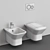 PRUA Hanging Toilet and Bidet Set 3D model small image 4