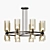 Elegant Amber Glass Chandelier 3D model small image 2