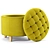 Modern Tufted Storage Ottoman 3D model small image 1