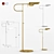 Lucien Adjustable Floor Lamp: Polished Nickel & Antique Brass 3D model small image 1